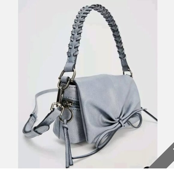 ZARA MINI BOW BAG BLUE NEW WITH TAG! - Picture 4 of 7